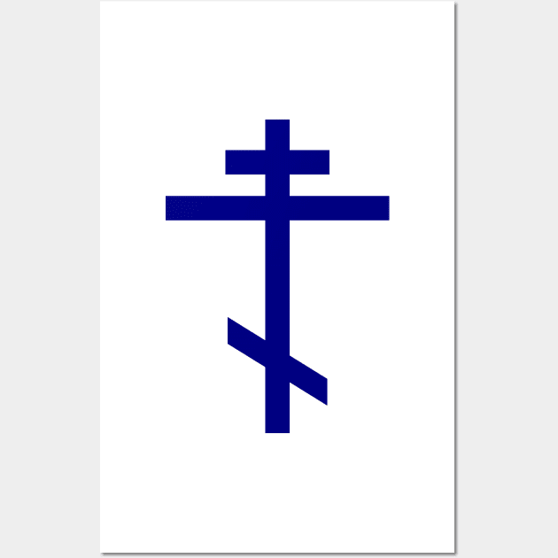 Orthodox Cross (Navy Blue) Wall Art by PabloDeChenez